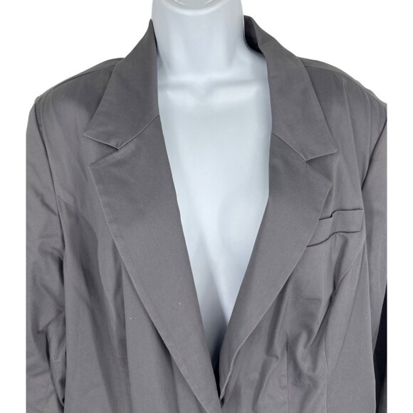 Lane Bryant Single-Button Striped Cuffs Gray Blazer Women's Size 22 - Picture 2 of 10